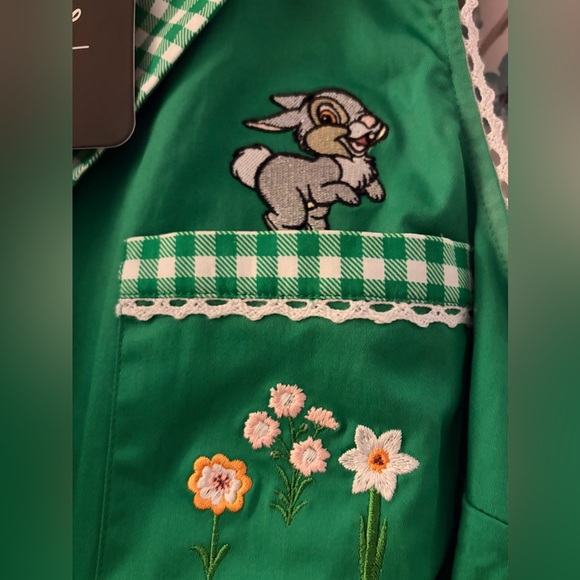 Disney x Unique Vintage Thumper Green Gingham Romper NWT Size L - Picture 4 of 8